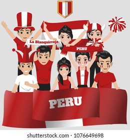 Set of Soccer / Football Supporter / Fans of Peru National Team