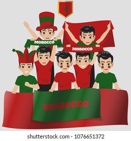 Set of Soccer / Football Supporter / Fans of Morocco National Team