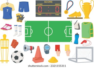 Set of soccer game sport element