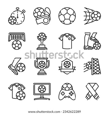 Set of soccer icon outline vector