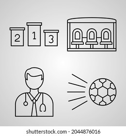 Set of Soccer Icons Vector Illustration Isolated on White Background
 