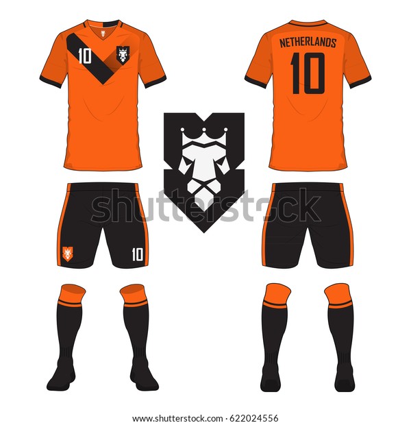 Set Soccer Jersey Football Kit Template Stock Vector Royalty Free