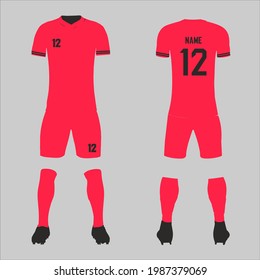 Set of soccer kit or football jersey template for football club