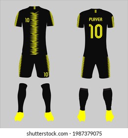 Set of soccer kit or football jersey template for football club