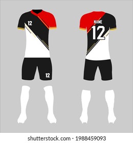 Set of soccer kit or football jersey template for football club