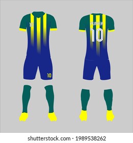 Set of soccer kit or football jersey template for football club