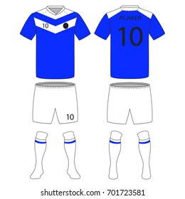 Set of soccer kit or football jersey template for football club. Vector Illustration