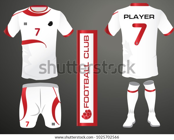 Red White Blue Soccer Team Jersey Stock Vector (Royalty Free