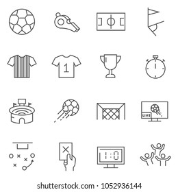 Set of Soccer line vector icons. Outline style
