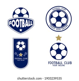 Set of soccer Logo or football club sign Badge. Football logo with shield background vector design