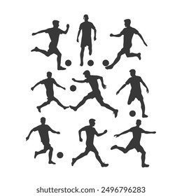 Set of Soccer Players Silhouettes, set of vector set of football, soccer players