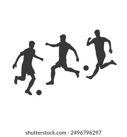 Set of Soccer Players Silhouettes, set of vector set of football, soccer players
