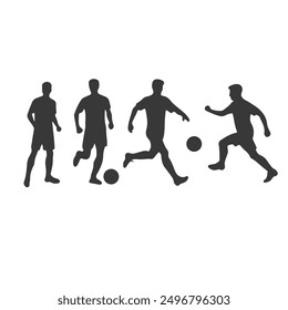 Set of Soccer Players Silhouettes, set of vector set of football, soccer players