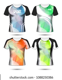 Set of Soccer sport t-shirt layout design poly template and polo shirt vector illustration 