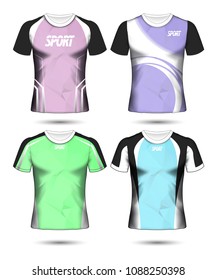 Set of Soccer sport t-shirt layout design poly template and polo shirt vector illustration 