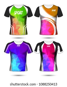 Set of Soccer sport t-shirt layout design poly template and polo shirt vector illustration 