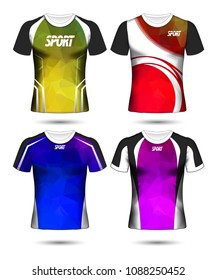 Set of Soccer sport t-shirt layout design poly template and polo shirt vector illustration 