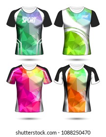 Set of Soccer sport t-shirt layout design poly template and polo shirt vector illustration 