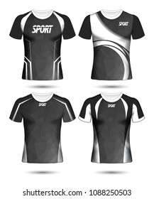 Set of Soccer sport t-shirt layout design poly template and polo shirt vector illustration 