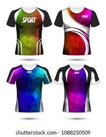 Set of Soccer sport t-shirt layout design poly template and polo shirt vector illustration 