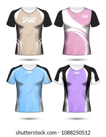 Set of Soccer sport t-shirt layout design poly template and polo shirt vector illustration 