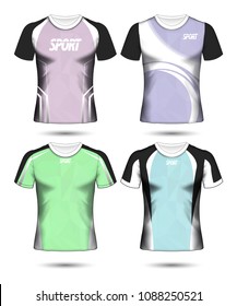 Set of Soccer sport t-shirt layout design poly template and polo shirt vector illustration 