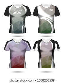 Set of Soccer sport t-shirt layout design poly template and polo shirt vector illustration 
