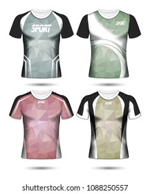 Set of Soccer sport t-shirt layout design poly template and polo shirt vector illustration 