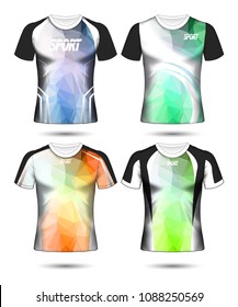 Set of Soccer sport t-shirt layout design poly template and polo shirt vector illustration 