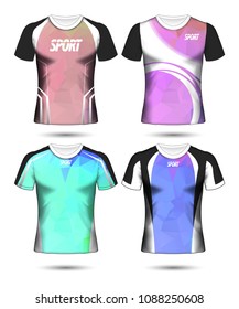 Set of Soccer sport t-shirt layout design poly template and polo shirt vector illustration 
