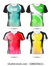 Set of Soccer sport t-shirt layout design poly template and polo shirt vector illustration 