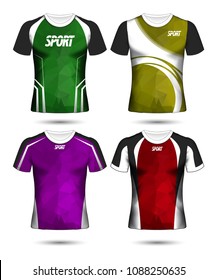 Set of Soccer sport t-shirt layout design poly template and polo shirt vector illustration 