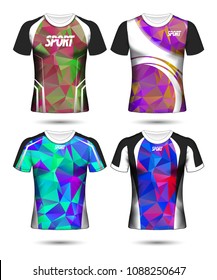 Set of Soccer sport t-shirt layout design poly template and polo shirt vector illustration 