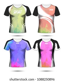 Set of Soccer sport t-shirt layout design poly template and polo shirt vector illustration 