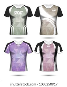 Set of Soccer sport t-shirt layout design poly template and polo shirt vector illustration 