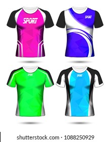 Set of Soccer sport t-shirt layout design poly template and polo shirt vector illustration 