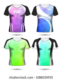 Set of Soccer sport t-shirt layout design poly template and polo shirt vector illustration 