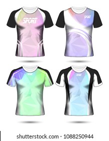 Set of Soccer sport t-shirt layout design poly template and polo shirt vector illustration 