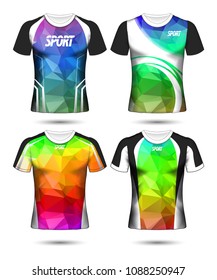 Set of Soccer sport t-shirt layout design poly template and polo shirt vector illustration 