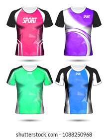 Set of Soccer sport t-shirt layout design poly template and polo shirt vector illustration 