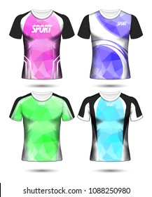 Set of Soccer sport t-shirt layout design poly template and polo shirt vector illustration 