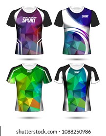 Set of Soccer sport t-shirt layout design poly template and polo shirt vector illustration 