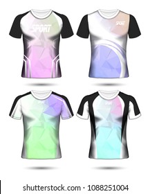 Set of Soccer sport t-shirt layout design poly template and polo shirt vector illustration 