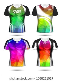 Set of Soccer sport t-shirt layout design poly template and polo shirt vector illustration 