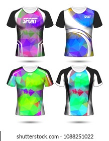 Set of Soccer sport t-shirt layout design poly template and polo shirt vector illustration 