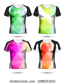 Set of Soccer sport t-shirt layout design poly template and polo shirt vector illustration 