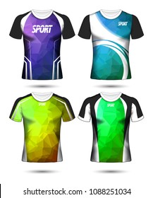 Set of Soccer sport t-shirt layout design poly template and polo shirt vector illustration 