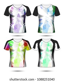 Set of Soccer sport t-shirt layout design poly template and polo shirt vector illustration 