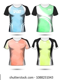 Set of Soccer sport t-shirt layout design poly template and polo shirt vector illustration 