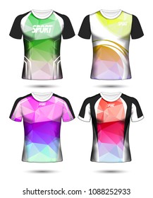 Set of Soccer sport t-shirt layout design poly template and polo shirt vector illustration 